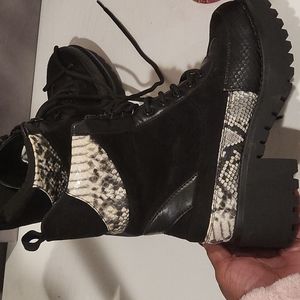 Snake Embossed hiker boots